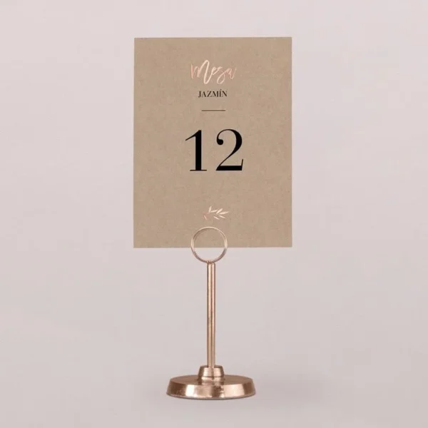 Número de mesa elegante papel kraft