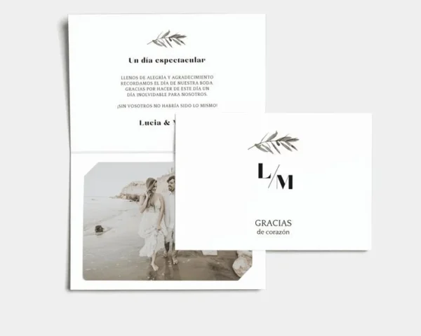 Tarjetas de Agradecimiento con Foto Clásica