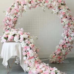 Arco floral rosa